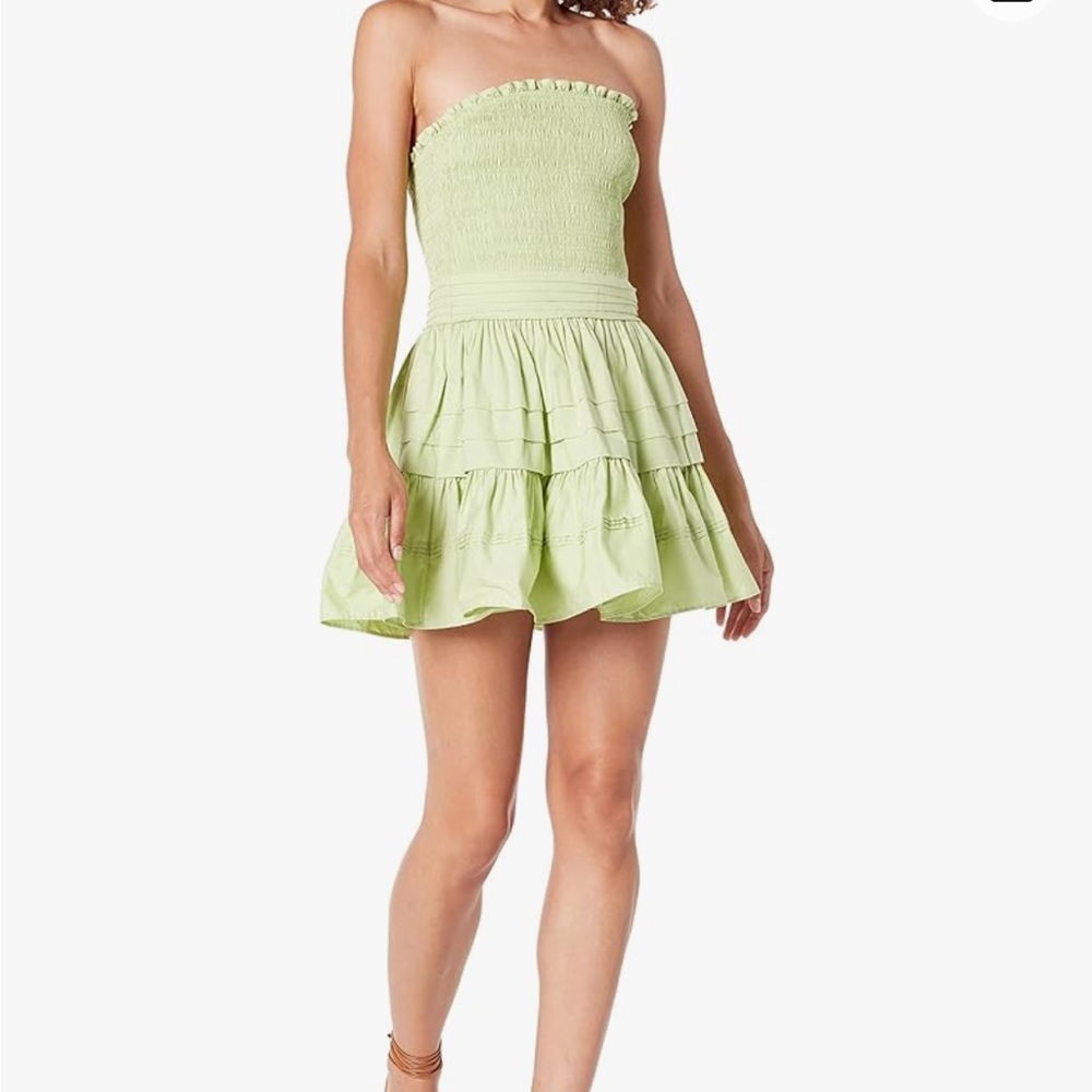 NWT Ramy Brook Oliver Strapless Mini Dress in Green